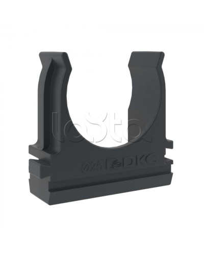 Держатель с защелкой D=25 (Черный) DKC (51025N) в Домодедово Держатели, клипсы, скобы Pintop.ru