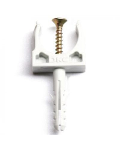 Держатель с защелкой и дюбелем, д.25 мм DKC 51325R5 в Домодедово Держатели, клипсы, скобы Pintop.ru