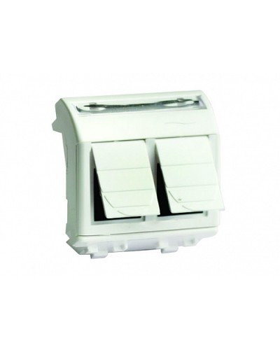 Тел.роз. двойная RJ12, 6P6C, Brava, белая, 2мод DKC 76122B в Домодедово Боксы для автоматов Pintop.ru