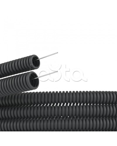 Труба гофр. DN29мм,полиамид 6, с протяжкой, темно-серый DKC (PA612935F0) в Домодедово Труба гофрированная Pintop.ru