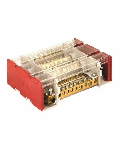 Блок распределительный на DIN рейку c выносной клеммой 4р 160А, 7х7мм 1х8мм 1х9мм 1х12мм DKC BD3160104 в Домодедово Аксессуары для стоек и шкафов Pintop.ru