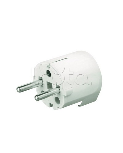 Вилка кабельная, бытовая с центральным вводом кабеля. Белая. IP20 16А 2P+E 230В DKC DIS1302063 в Домодедово Аксессуары для стоек и шкафов Pintop.ru