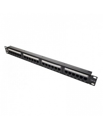 Панель коммутационная кат.5е, UTP, 19, 1U, 24хRJ45, 568A/В, черный Datarex DR-4001 в Домодедово Коммутационные изделия Pintop.ru