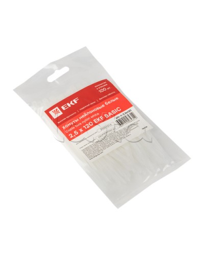 Хомут нейлоновый (2,5х120) (100шт.) EKF Basic (plc-c-2.5x120) в Домодедово Стяжки-хомуты Pintop.ru