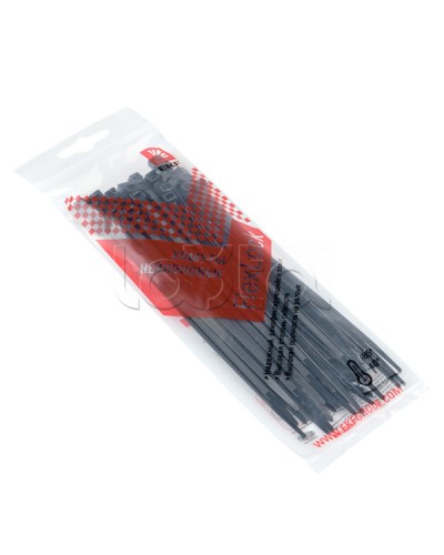 Хомут P6.6 стандартный (ч), 3.6x150 (50шт) FlexLock PROxima EKF (plc-fl-ctsb-3.6x150-r) в Домодедово Стяжки-хомуты Pintop.ru