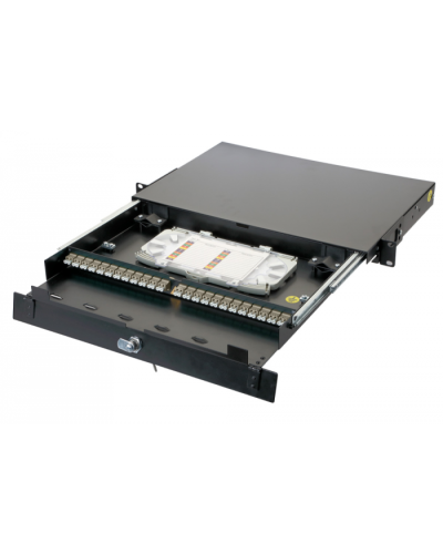 Оптическая панель серии 47D-24, 19 1U 16 дуплекс LC адаптеров, OM2 Eurolan (47D-24-20-2L-16-11BL) в Домодедово Кросс оптический Pintop.ru