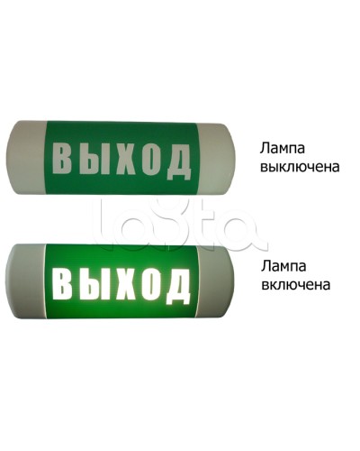 Световое табло Hostcall Омега ВЫХОД в Домодедово Оповещатели Pintop.ru