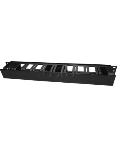 Кабельный организатор пластиковый с крышкой Hyperline (CM-1U-D66-PL-COV) в Домодедово Кабельные органайзеры Pintop.ru