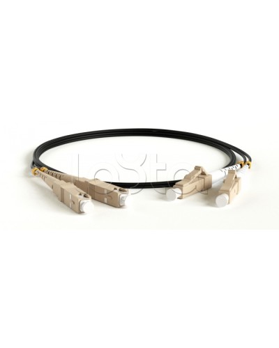 Патч-корд волоконно-оптический Hyperline FC-D2-50-LC/PR-LC/PR-H-3M-LSZH-BK в Домодедово Патч-корды оптические Pintop.ru