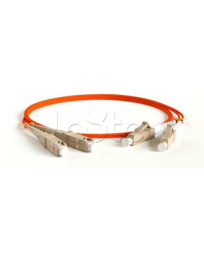 Патч-корд волоконно-оптический многомодовый MM 50/125, LC-SC, duplex, LSZH, 1 м Hyperline FC-D2-50-LC/PR-SC/PR-H-1M-LSZH-OR в Домодедово Патч-корды оптические Pintop.ru