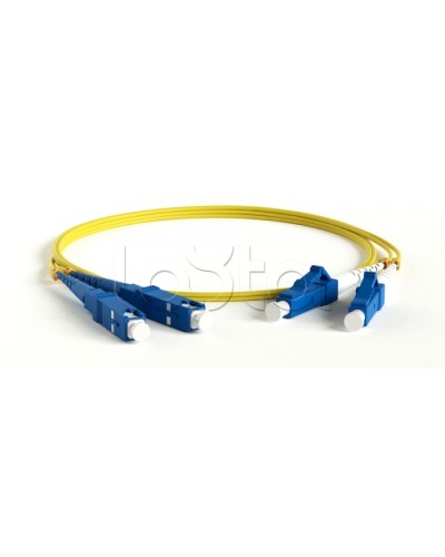 Патч-корд волоконно-оптический одномодовый SM 9/125 (OS2), LC/UPC-SC/UPC, duplex, LSZH, 3 м Hyperline FC-D2-9-LC/UR-SC/UR-H-3M-LSZH-YL в Домодедово Патч-корды оптические Pintop.ru