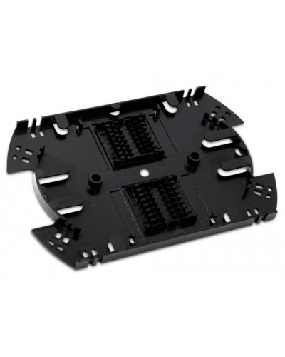 Сплайс-кассета оптическая для боксов FO-19R (аналог КУ-01) с двумя ложементами (без крышки) Hyperline FO-SPL01-HLD-BK в Домодедово Кроссы оптические Pintop.ru