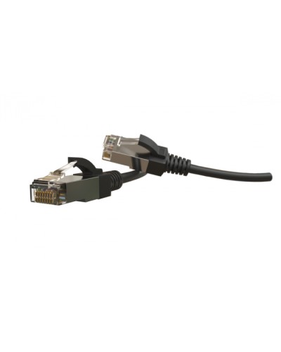 Патч-корд S/FTP Hyperline (PC-LPT-SFTP-RJ45-RJ45-C6-1M-LSZH-BK) в Домодедово Патчкорды (медные) Pintop.ru