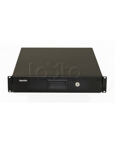 Полка (ящик) для документов с замком Hyperline (TDR3-2U-360-RAL9004) в Домодедово Аксессуары для стоек и шкафов Pintop.ru