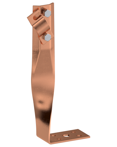 Держатель проводника круглого 6-10мм винтовой угловой скрученный h=140мм медь IEK (ZDP87-50-1-16-140) в Домодедово Крепеж Pintop.ru