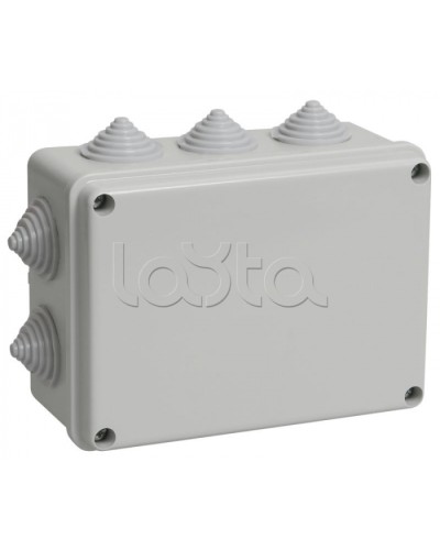 Коробка распаячная KM41241 для о/п 150x110x70мм IP44 10 кабель вводов IEK (UKO10-150-110-070-K41-44) в Домодедово Распределительные коробки Pintop.ru