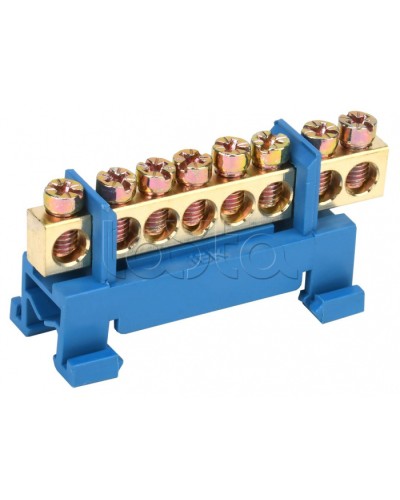 Шина нулевая изолированная с одним угловым изолятором ШНИ-6x9-8-С-С IEK (YNN10-69-8P-K07) в Домодедово Клеммные колодки Pintop.ru