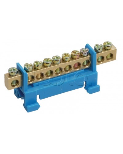 Шина нулевая с DIN-изолятором ШНИ-6x9-10-С-С IEK YNN10-69-10P-K07 в Домодедово Клеммные колодки Pintop.ru