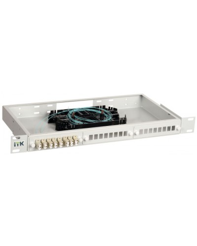 ITK 1U кросс укомплектованный: LC (duplex) 6шт;(OM3) (FOBX24-1U-6LCUD03) в Домодедово Кросс оптический Pintop.ru