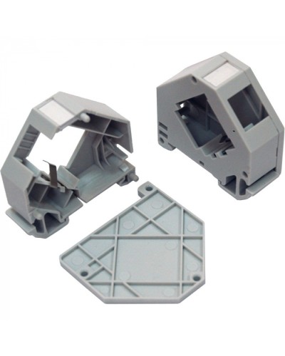 Бокс на DIN-рейку для установки модуля типа Keystone, серый LANMASTER (LAN-DRF-10K/BX-GY) в Домодедово Патч-корды и пигтейлы Pintop.ru