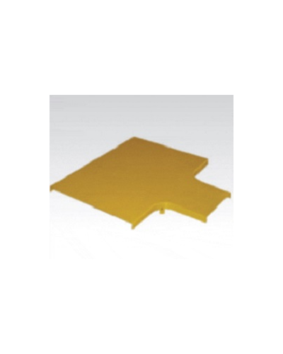 Крышка горизонтального отвода с лотка 240 мм на лоток 120 мм, желтая LANMASTER LAN-OT240-HT120C в Домодедово Аксессуары для кабель-канала Pintop.ru