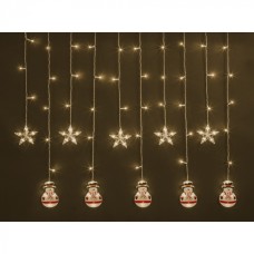 Гирлянда Navigator 95 026 NGF-D037-03 (бахрома звезды и снеговики RGBY 3*0.6м IP