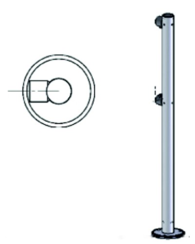 Стойка ограждения односторонняя Oxgard Стойка ограждения односторонняя (ВЗР 1996.01) в Домодедово Ограждения Pintop.ru
