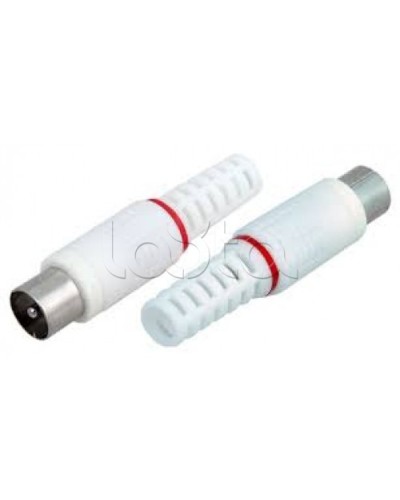 Разъем штекер TV без пайки Белый (100шт/уп) PROCONNECT 05-2041-2 в Домодедово Коннекторы Pintop.ru