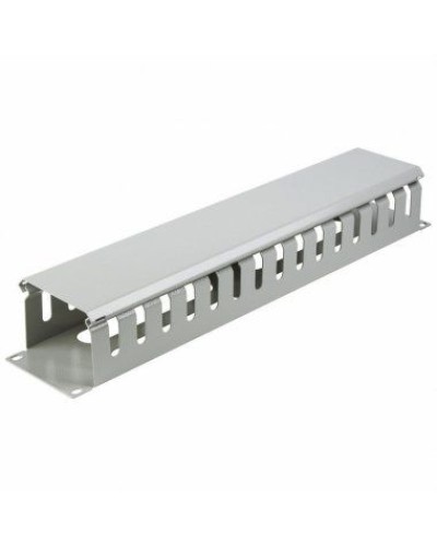 Органайзер кабельный горизонтальный с крышкой, 19, 2U, глубиной 72 мм, металл, RAL 7035 REXANT 04-2645 в Домодедово Кабельные органайзеры Pintop.ru