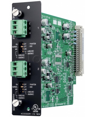 Модуль микрофонных / линейных входов (моно, 20 бит) TOA D-922E в Домодедово Системы оповещения и трансляции TOA Pintop.ru