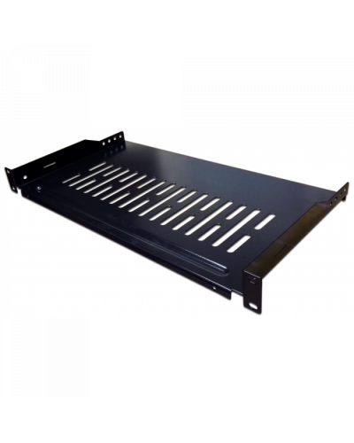 Полка фронтальная, с возможностью установки заднего фиксатора, 250 мм, 1U, 18 кг TWT (TWT-CB-SFBF250-1U/18) в Домодедово Полки для шкафов и стоек Pintop.ru