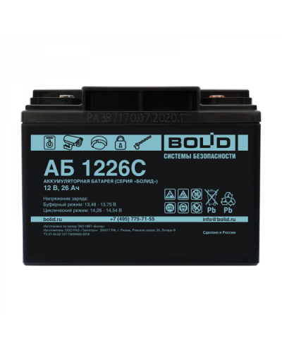 Аккумулятор Болид АБ 1226С в Домодедово Электротехническое оборудование Pintop.ru