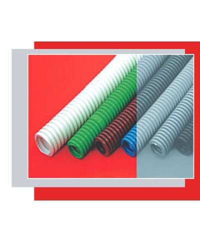 Труба гофрированная HFFR легкая диам 50 мм, с зондом, без галогена, трудногорючая, цвет серый Экопласт 20150HFR в Домодедово Труба (ОКЛ) Экопласт Pintop.ru