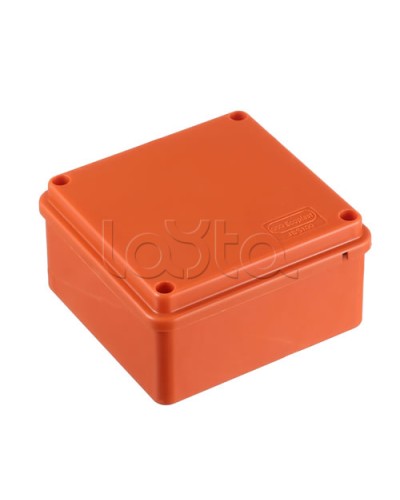 JBS100 Коробка огн. E110, о/п 100х100х55мм, с гладкими стенками, без галогена, IP56, 3P, (2,5-16 мм2), цвет оранж. Экопласт (42407HF) в Домодедово Коробки (ОКЛ) Экопласт Pintop.ru