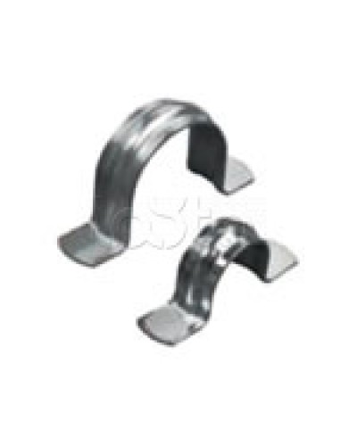 Скоба оцинкованная двухлапковая без монтажного отверстия, для трубы D25мм (1уп = 100шт) Экопласт (43627) в Домодедово Держатели, клипсы, скобы Pintop.ru