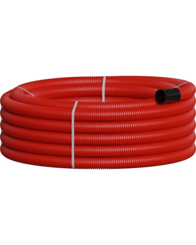 NR040 Двустенная труб.а ПНД гибкая, тип 450, SN29, с зондом, D40мм (20м) цвет красный Экопласт 801040-20 в Домодедово Гладкая труба Pintop.ru