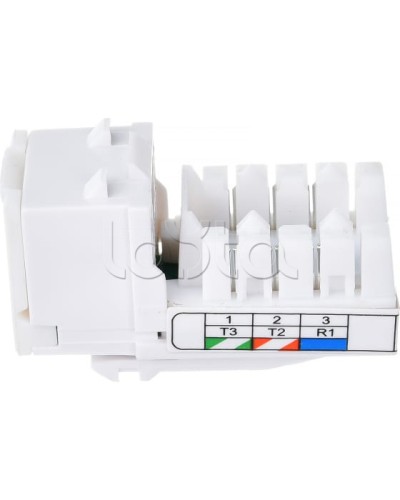 Механизм розетки телефонной (6 контактов) RJ-12 LK45 (Экопласт) (855600) в Домодедово Розетки компьютерные и телефонные Pintop.ru