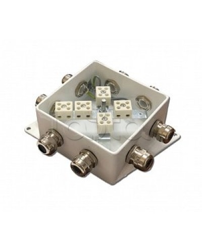 Коробка монтажная огнестойкая Гефест КМ-О (10к*10,0)-IP66-120х120, три ввода в Домодедово Распределительные коробки Pintop.ru