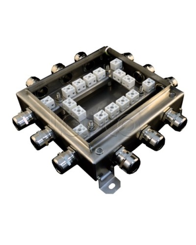 Коробка монтажная огнестойкая Гефест КМ-О (32к*6,0)-IP66 2020нерж, 12 вводов 200х200х60 в Домодедово Распределительные коробки Pintop.ru