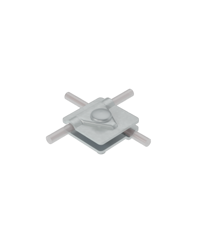 Универсальный соединитель для прутка Ø 5-10 мм с 2 пластинами 40х40 мм CU КМ-Профиль (2USM-D5-10 CU) в Домодедово Аксессуары для лотков Pintop.ru