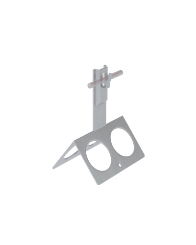 Коньковый держатель зажимной с широким основанием для прутка Ø 5-8 мм H80 мм CU КМ-Профиль (BKDZ-H80-D5-8 CU) в Домодедово Монтажные материалы Pintop.ru