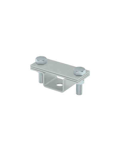 Универсальный держатель на мостовой опоре для полосы до 40 мм с 2 пластинами КМ-профиль (UDMO2-B40) в Домодедово Монтажные материалы Pintop.ru