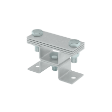 Универсальный держатель на мостовой опоре двойной для полосы до 40 мм с 3 пластинами КМ-профиль (XUDMO3-B40)