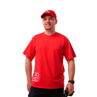 Футболка с логотипом СИСТЕМА КМ размер M красная КМ-профиль (T-shirt-KM-M-red)