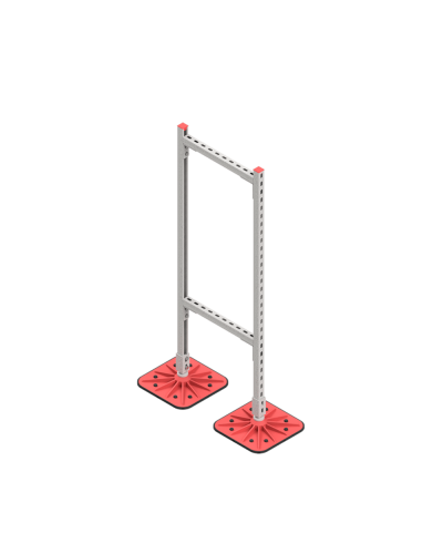 Опорная конструкция для горизонтальных прямоугольных воздуховодов и металлических лотков кабеленесущих систем TECHNORAPTOR FOOT 500х1500 КМ-профиль (KM-TR-F-SSHRAD-500-1500) в Домодедово Системы видеонаблюдения Pintop.ru