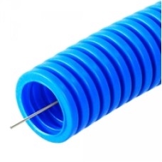 Труба гофрированная ПП тяжёлая 750 Н безгалогенная (HF) синяя с/з д20 (100м/4800м уп/пал) Промрукав (PR02.0056)