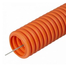 Труба гофрированная ПНД лёгкая 350 Н безгалогенная (HF) оранжевая с/з д40 (15м/960м уп/пал) Промрукав (PR.024061)