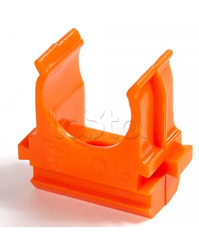 Крепёж-клипса для труб АБС-пластик оранжевая д25 в малой упаковке (10шт/500шт уп/кор) Промрукав (PR13.0068) в Домодедово Держатели, клипсы, скобы Pintop.ru