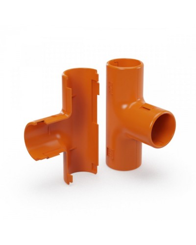 Тройник разборный оранжевый d25 мм (30шт/300шт уп/кор) Промрукав (PR13.1160) в Домодедово Повороты, муфты, тройники Pintop.ru