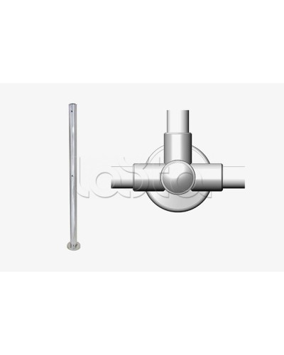 Стойка вертикальная СВ-3Н, нерж (трехсторонняя) в Домодедово Ограждения Pintop.ru